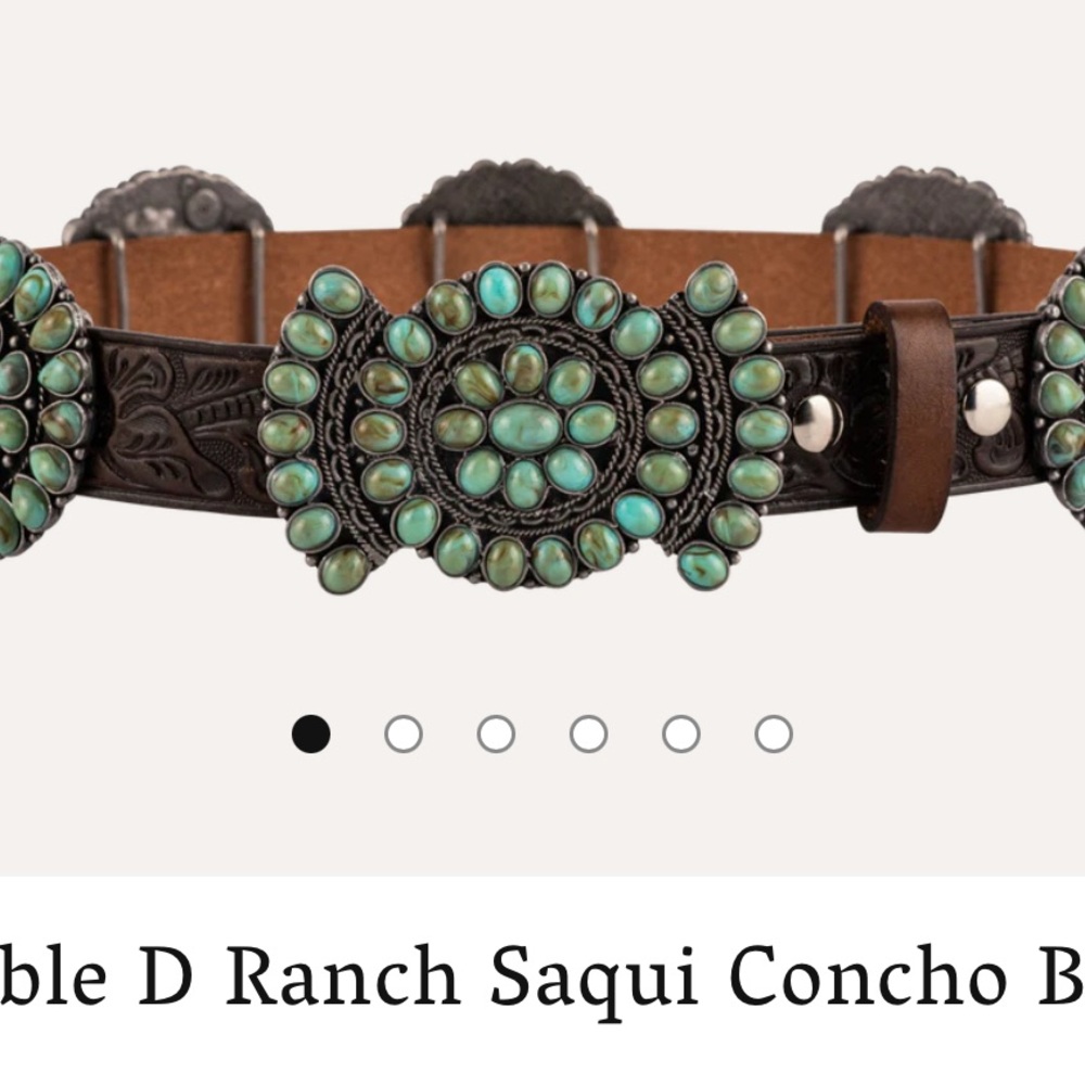 Double D Ranch Saqui Concho Belt - Brown and Green